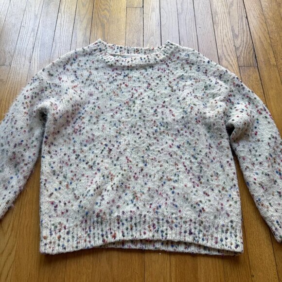 Solitaire Size M Multicolor Chunky Knit Long Sleeve Crewneck Confetti Sweater - Picture 3 of 16